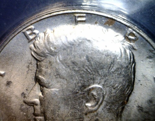 1976d ERROR ANACS MS63 DBL Clip +STRK Thru DEBRIS Kennedy Half Dollar CH BU Coin - Picture 7 of 12