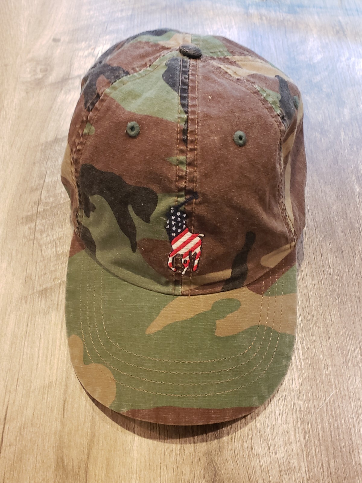 Polo Ralph Lauren berretto da baseball mimetico mimetico bandiera Big Pony OSFA