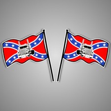 USA Rebel Kreuzflaggen XXL Aufkleber Sticker Set Länder Zeichen LKW Auto Trucker
