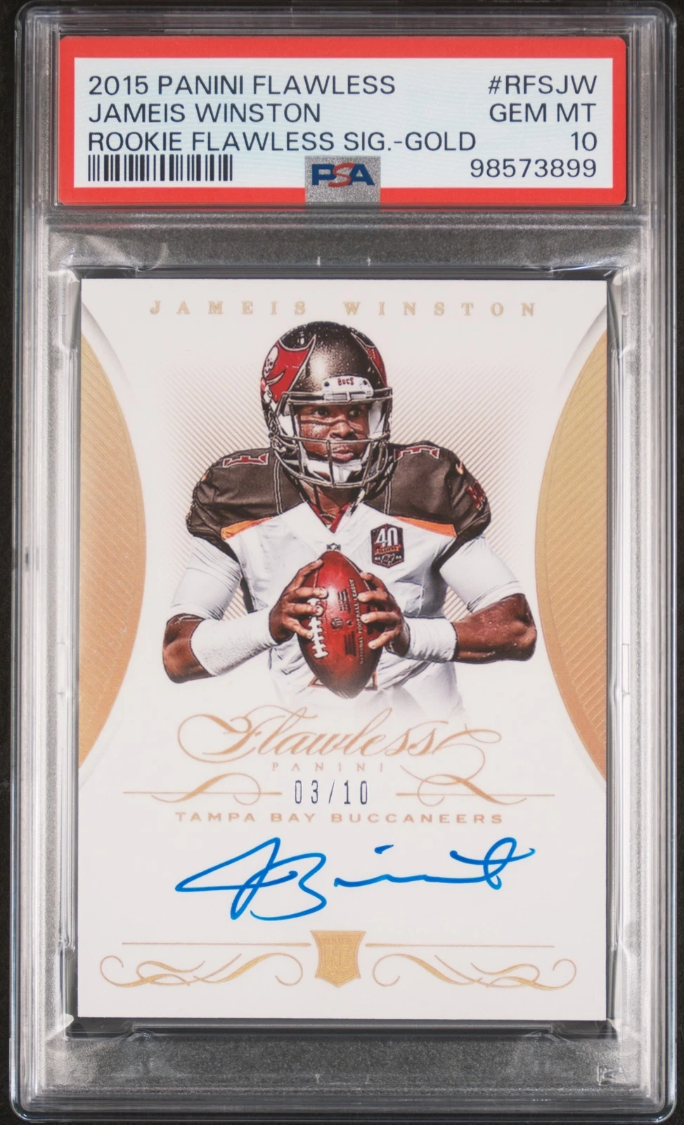 Jameis Winston Panini Flawless Rookie Flawless Signature #RFSJW Gold