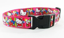 Kitty dog collar handmade adjustable buckle collar 1" wide or leash