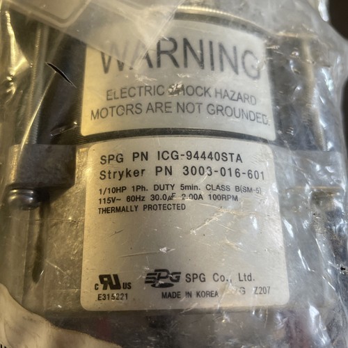 Stryker/SPG ICG-94440STA 1/10 PS, 1 PH Krankenhausbettmotorbaugruppe, 3003-016-601 - Bild 1 von 3