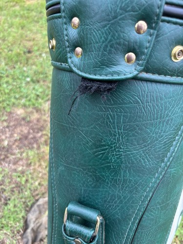 Vintage MacGregor Tourney Golf Bag 6 Dividers Green White Gold BEAUTIFUL - Picture 16 of 16