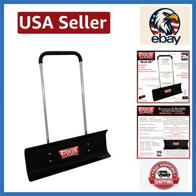 Revolutionary 40-Inch Snow Pusher with Rotatable Blade & U-Handle for Long Life