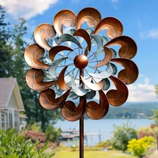 Metal Wind Spinner Outdoor,84 inch Wind Sculptures & Spinners, Windmill for Yard