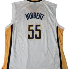 Adidas Indiana Pacers Roy Hibbert Signed NBA Jersey Size 2XL White #55 Yellow