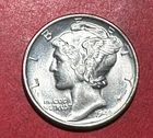 1944 Choice Uncirculated US Mercury SILVER Dime "Philadelphia" Mint! Old US Coin