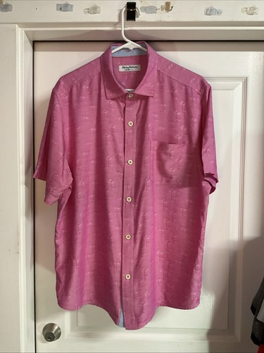 Tommy Bahama Uomo Taglia Large Palm Tree Island Zone Tencel Coolmax - Foto 2 di 12