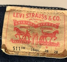 Levi's Jeans Boys 16 Blue 511 Slim Fit Straight Leg Dark Wash Youth 28x28