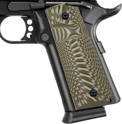 1911 Grips G10 Full Size 1911 Grip Ambi Safety Cut Big Scoop Sunburst Texture