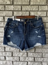 NWT Seven7 Darkwash Distressed Cutoff Weekend Shorts Size 8