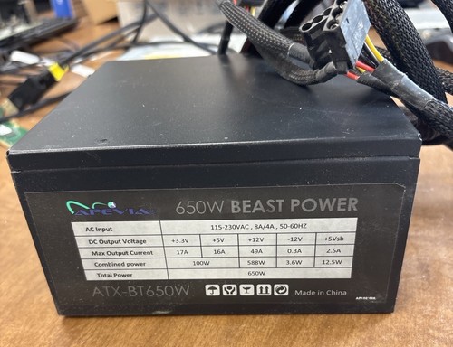 Apevia 650W Beast Power PSU ATX-BT650W – Quiet Fan, Reliable Power Supply