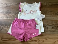 Nike girls DRIFIT sleeveless tee shorts set size 6 NWT