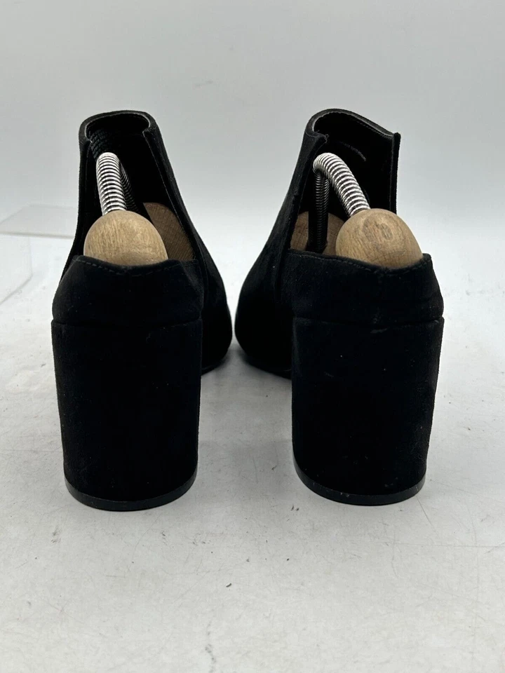 Express Mules Slides Shooties para mujer talla 8 negro gamuza bloque tacones cómodos Foto 3 de 4