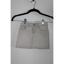 Baby Gap 1969 Girls Light Gray Denim Mini Skirt Adjustable Waist Size 4 Years
