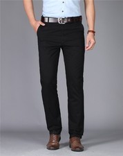 Stretch Chino Slim Fit Mens Relaxed Casual Cotton Dress Skinny Pants Size 29-42