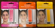 NEW FACE MAKEUP Lot Of 3 - Pink 1pk Orange 1pk Yellow 1pk Halloween/Cosplay