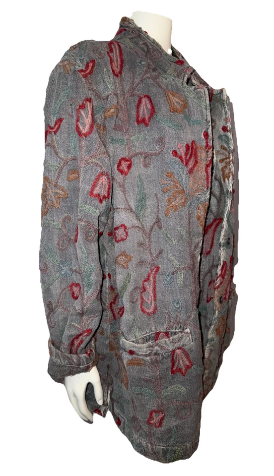 Chaqueta floral elevada acolchada de algodón CITRON Santa Monica talla M botón vintage Foto 4 de 4