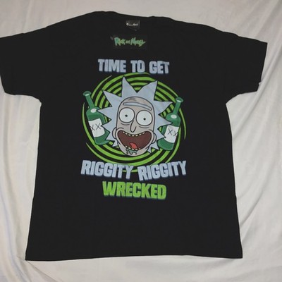 Ricky And Morty Time To Get Wrecked Official Adult Swim T-Shirt Size L