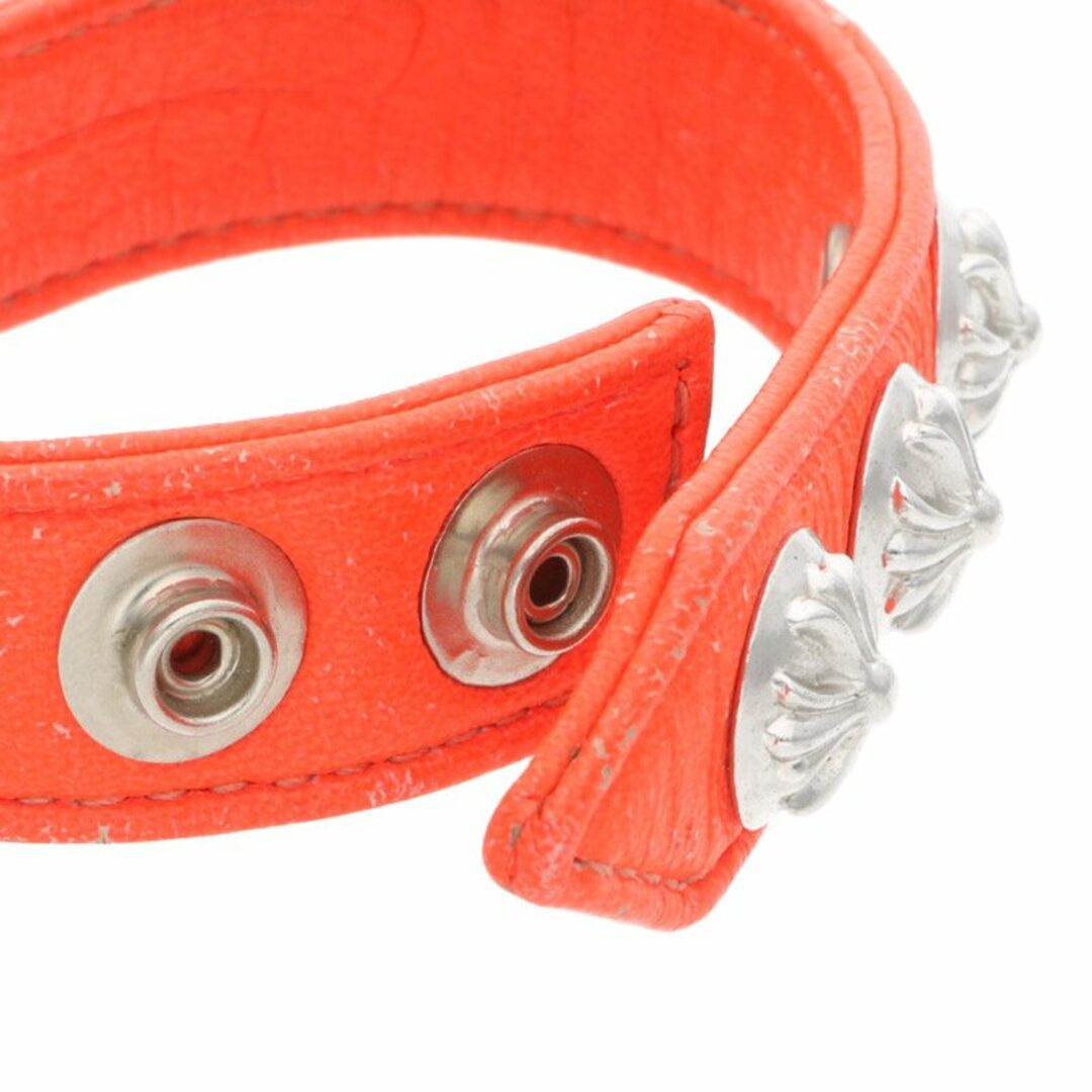 アクセサリー Chrome Hearts 3 Button 2 Snap Leather CHROME HEARTS 3 Button 2 Snap Leather Bracelet SV925 for Men