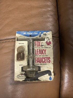Vintage ''Mr. Faucet Fixer'' kit for repairing leaky faucets - NEW In Original Pkg