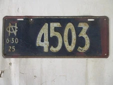 1925 North Carolina FOUR DIGIT  License Plate Tag  SP