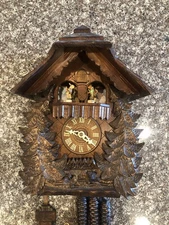 1990s M.I. Hummel and Danbury Mint German Musical Cuckoo Clock No Box, Papers