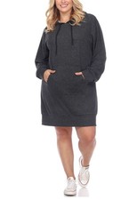 White Mark Women's Plus Size Hoodie Sweatshirt Dress