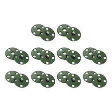 10 Sets Sewing Snap Buttons, Press Buttons Snap Fasteners 12mm, Dark Green