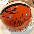 Tim Couch & Kevin Johnson Cleveland Browns Signed Autographed Mini Helmet No Box