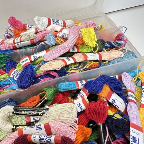 130+ Skeins and Thread Lot Many Colors Friendship Bracelet Thread Yarn Plus Box - Picture 5 of 11