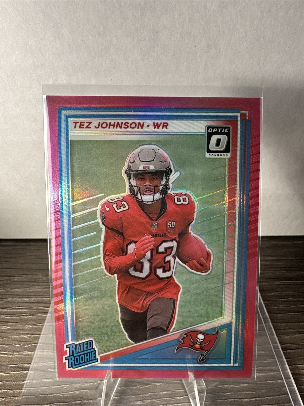 2025 Panini Donruss - Pink Optic Preview Tez Johnson Rated Rookie #313