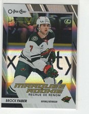 2023-24 O-PEE-CHEE #580 BROCK FABER BLACK RIANBOW ROOKIE 041/100 MINNESOTA