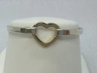 Tiffany & Co. 2003 Sterling Silver & 18k Open Heart Hook Toggle Bracelet
