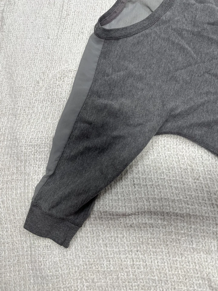 Pulôver feminino Abercrombie & Fitch XL cinza malha transparente jugo dolman manga longa - Imagem 4 de 4