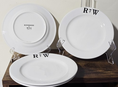 #ad Rare Tyler Florence Rotisserie amp; Wine Restaurant 8quot; Plates Napa CA Set of 4 $75.00
