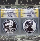 2013 "W" American SILVER Eagle *WEST POINT* (2 Coin) Set ANACS PF69/EU69 ECC&C