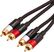 2 RCA Audio Cable for Amplifier,Active Speakers or Subwoofer with Gold-Plated Pl