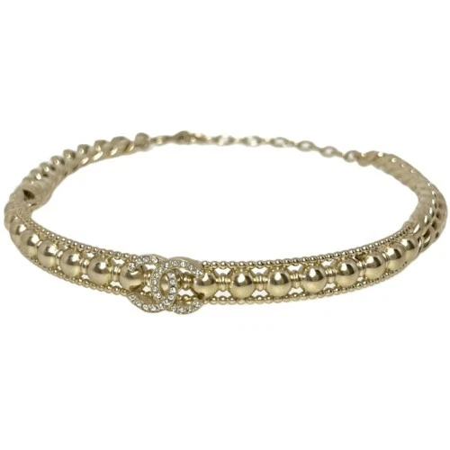 Collana CHANEL usata girocollo marchio cocco filo metallo marca oro accesso gioielli