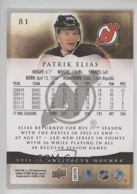 2013-14 Upper Deck Artifacts Ruby /399 Patrik Elias #81 - Image 2 of 2