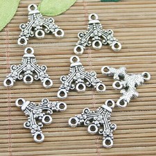 20pcs 17 18mm Tibetan Silver Color Flower 1-3 Design Connector H0681