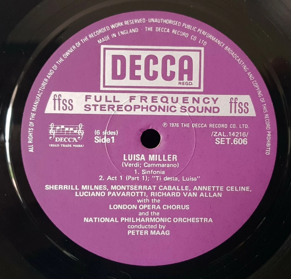 Pavarotti, Caballé, Milnes, Giaiotti - Verdi's Luisa Mille - 3 x LPs box set - Image 3 of 3