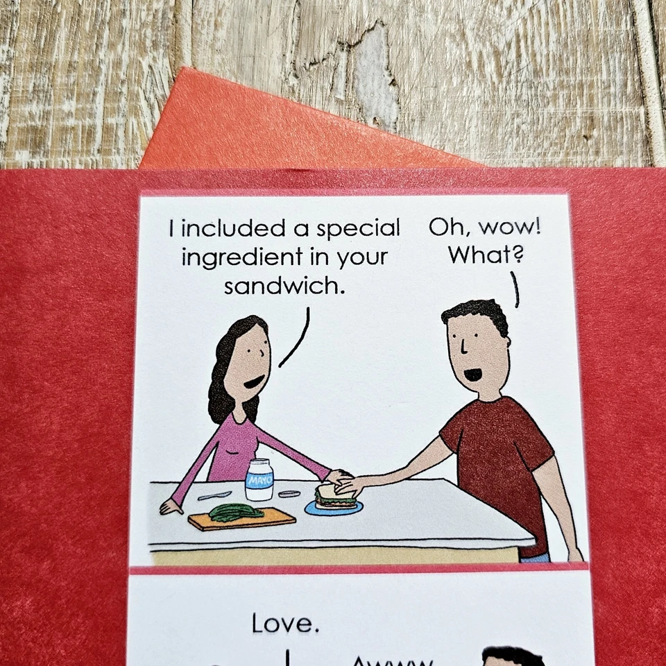Recycled Paper Greetings Valentine's Day Card 5X7 Red Cartoon Couple Funny Humor - Image 2 of 4