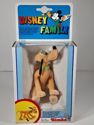 Simba Disney Family Pluto Figure Flocked Soft Movable Arms Legs Vintage Figure