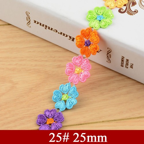 13/15/25mm Guipure Embroidered Daisy Flower Lace Trim Sewing and Embellishment - Picture 36 of 63