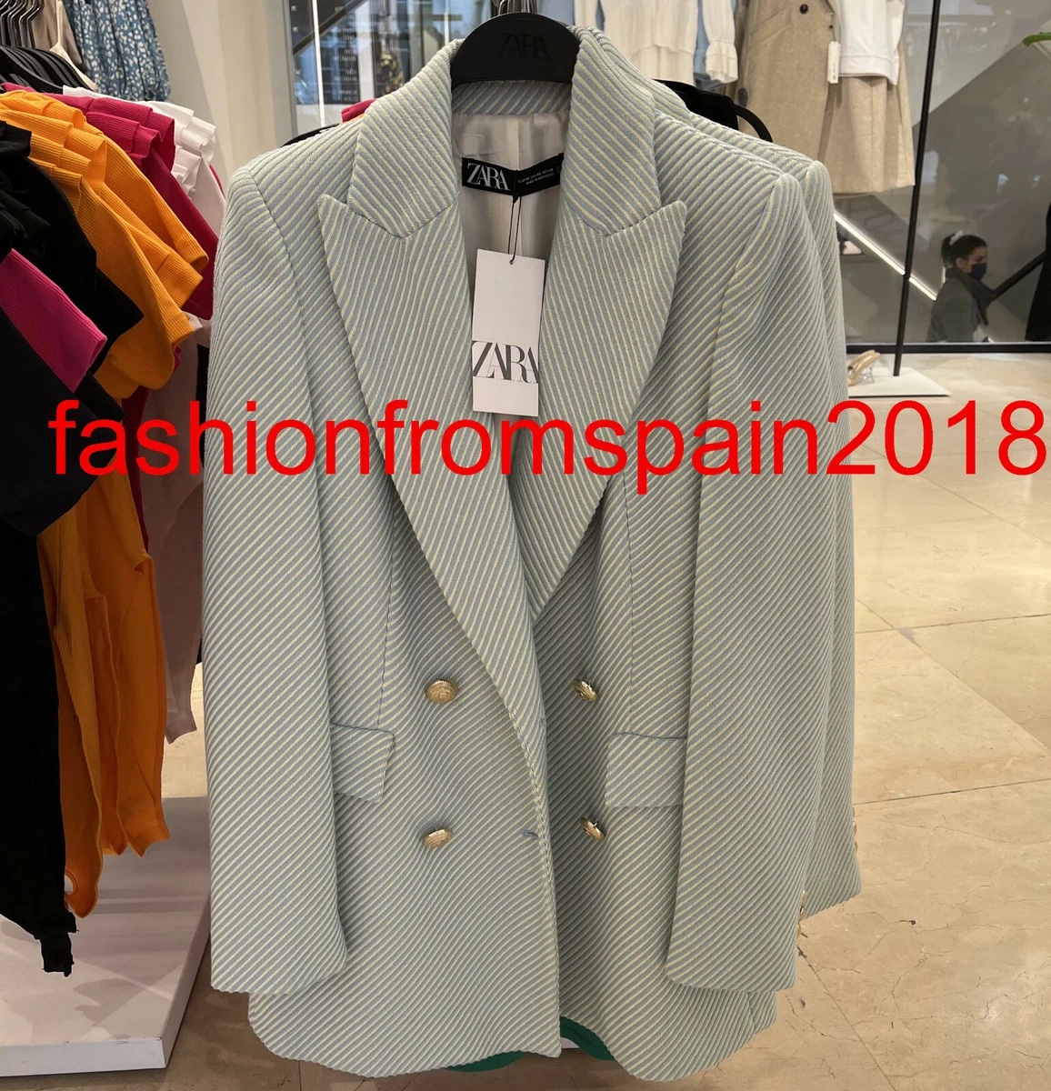 ZARA NEW WOMAN TEXTURED DOUBLE BREASTED BLAZER JACKET XS XL 2367 819