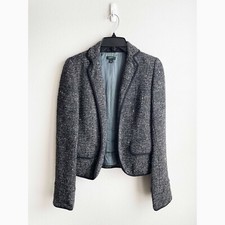 J crew sequin tweed blazer grey