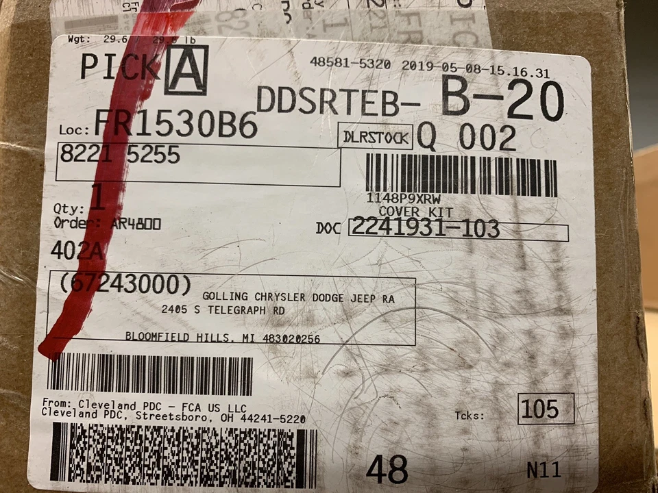 82215255 2019-26 DT Ram1500 Tonneau Cover Soft RollUp fits Conventional Bed 6'4" Foto 2 de 4