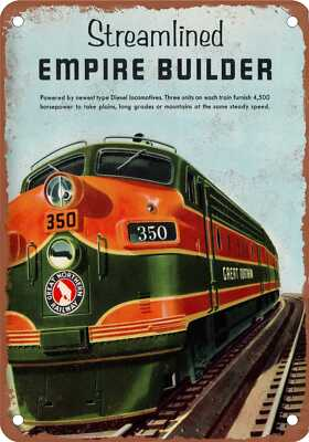 #ad #ad METAL SIGN 1954 Great Northern Empire Builder Vintage Rusty Look $19.95