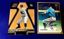 1999 TOPPS TRADED AJ BURNETT A.J.  RC AUTO + 2005 ZENITH MUSEUM GOLD #28/50 
